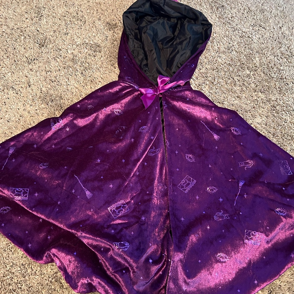Disney Purple Hooded Velvet Cape